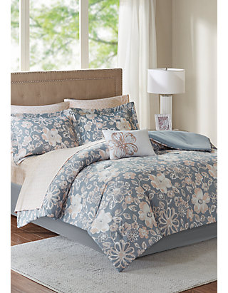 Madison Park Essentials Lily Complete Comforter Set Grey Belk