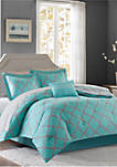 Madison Park Essentials Merritt Reversible Complete Comforter Set - Aqua/Grey