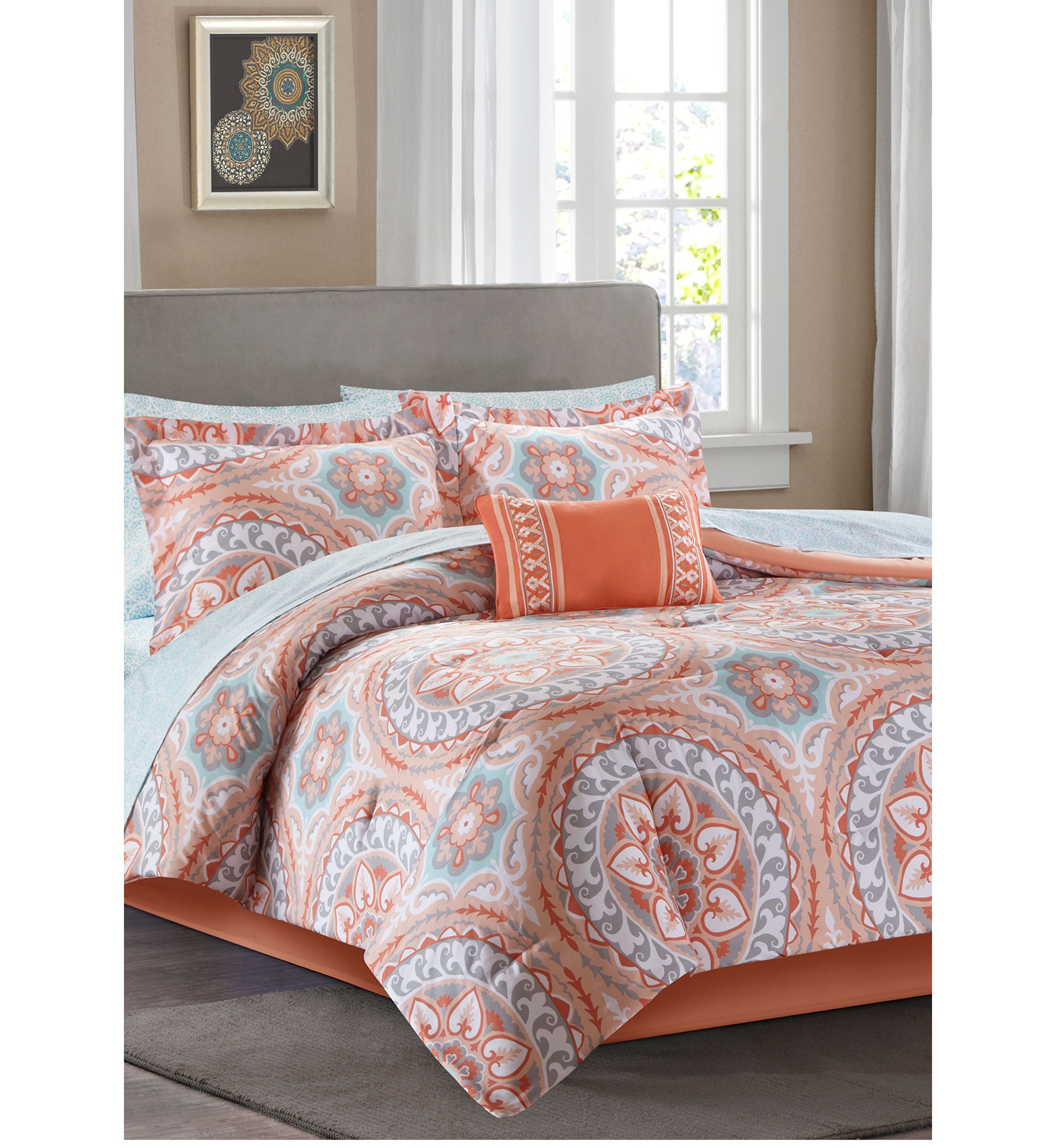 Madison Park Essentials Serenity Complete Comforter Set - Coral