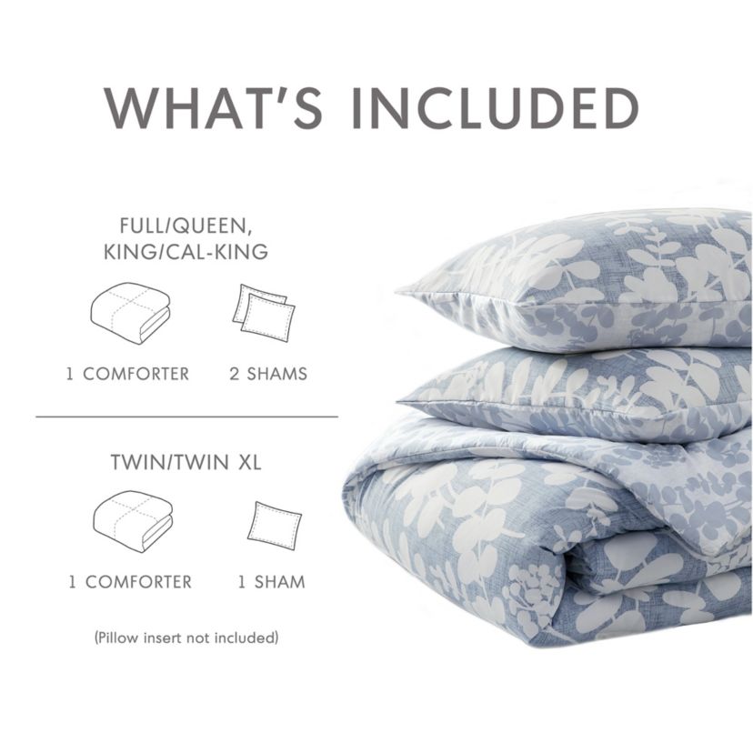 Aria Floral Print Reversible Comforter Set
