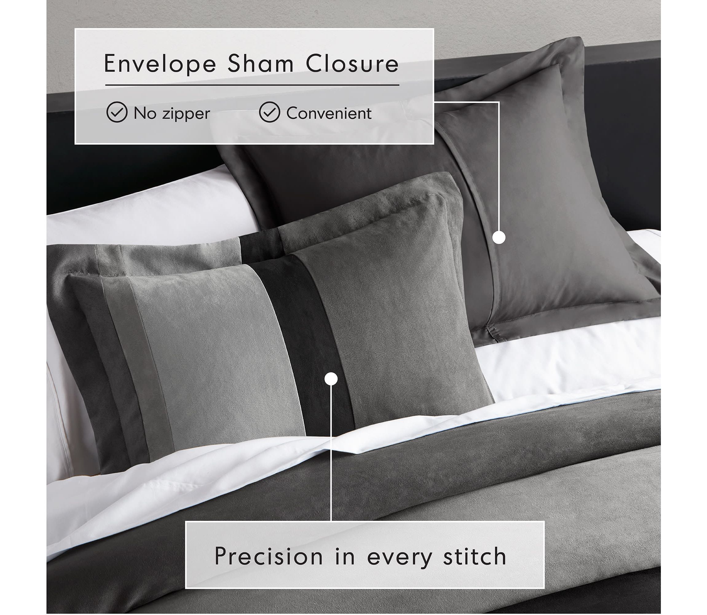 Boulder Stripe Pieced Faux Suede Comforter Set