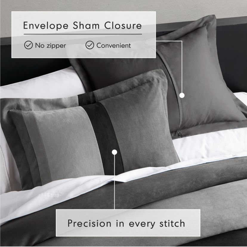 Boulder Stripe Pieced Faux Suede Comforter Set