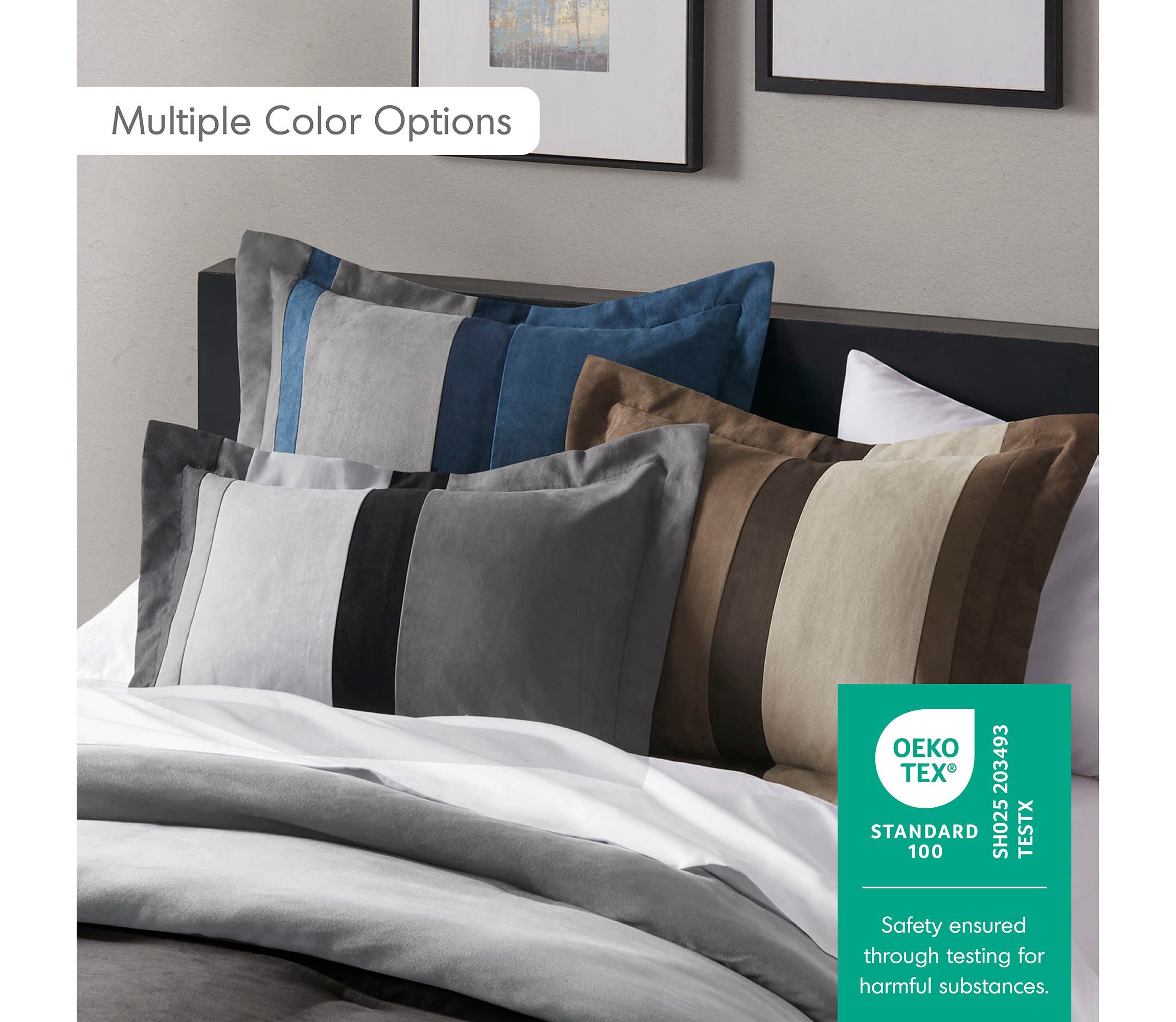 Boulder Stripe Pieced Faux Suede Comforter Set
