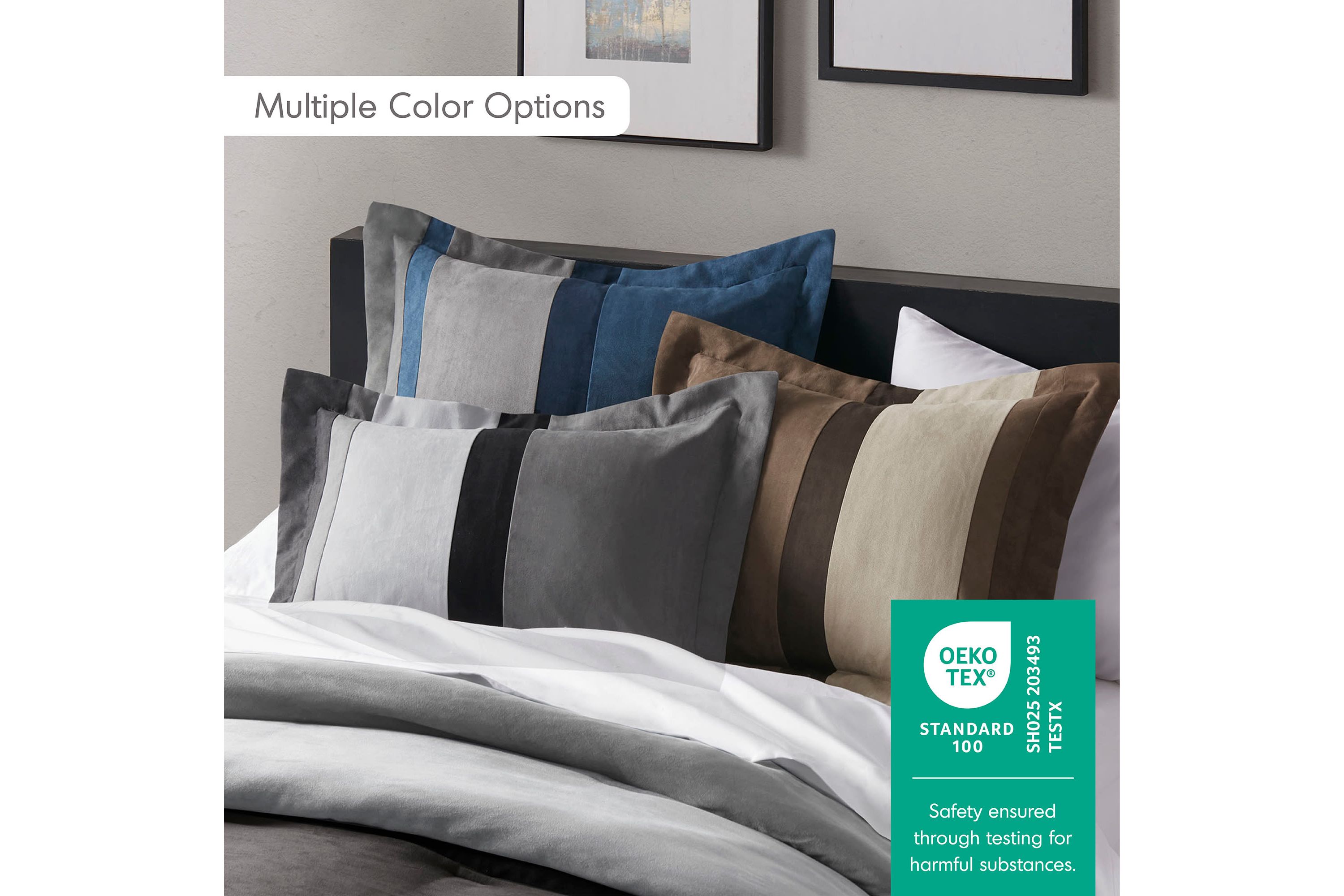 Boulder Stripe Pieced Faux Suede Comforter Set