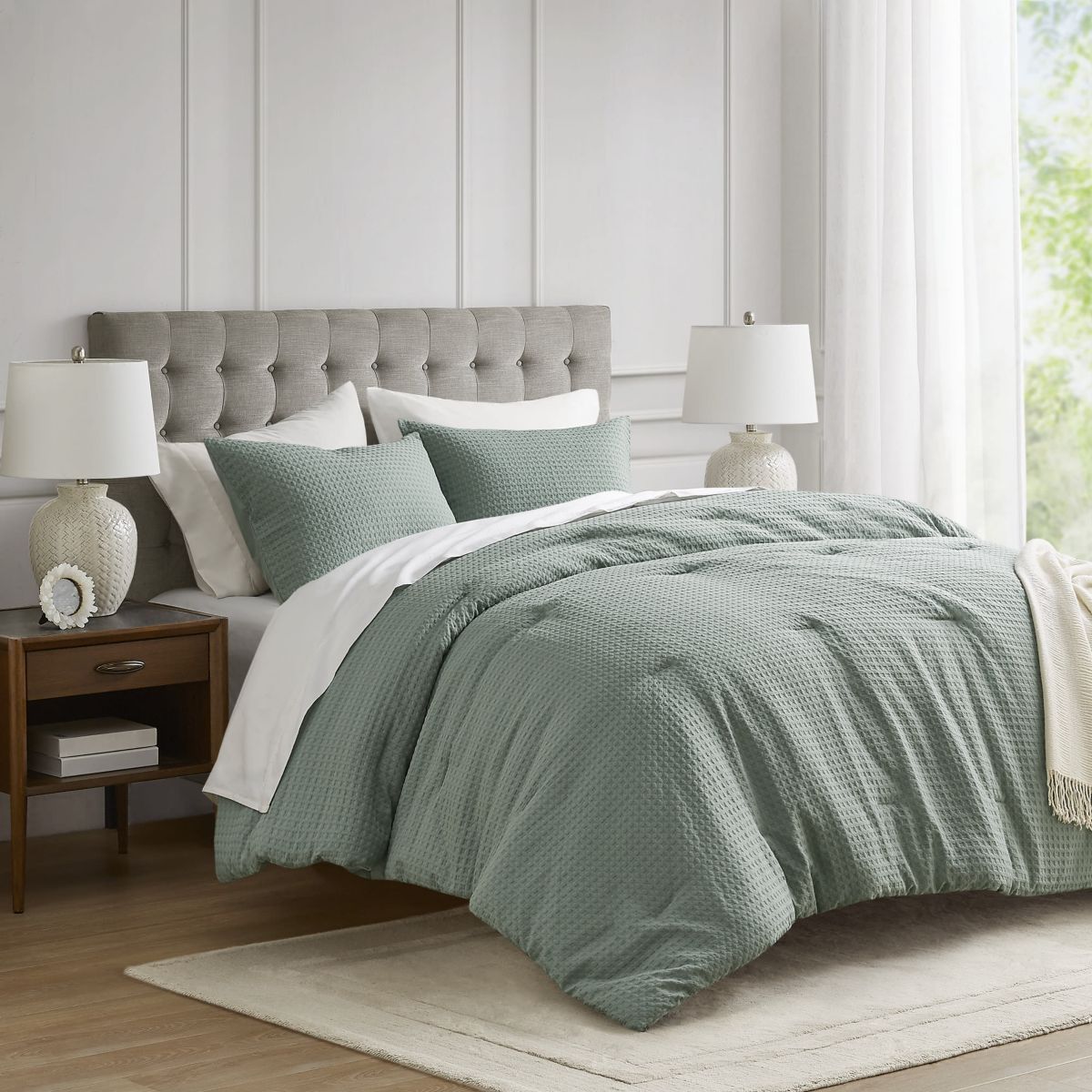 Mina Waffle Weave Textured Comforter Set
