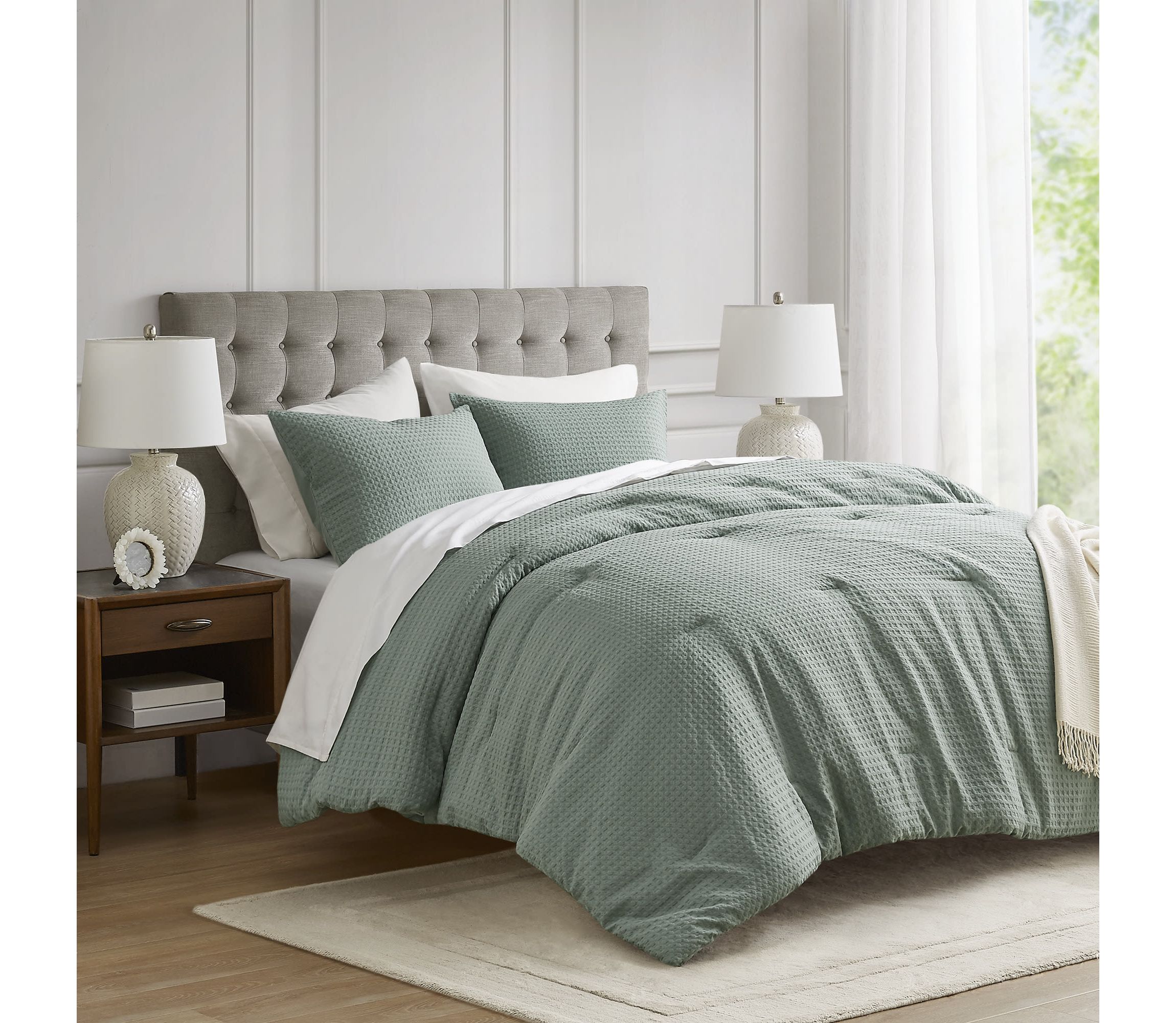 Mina Waffle Weave Textured Comforter Set