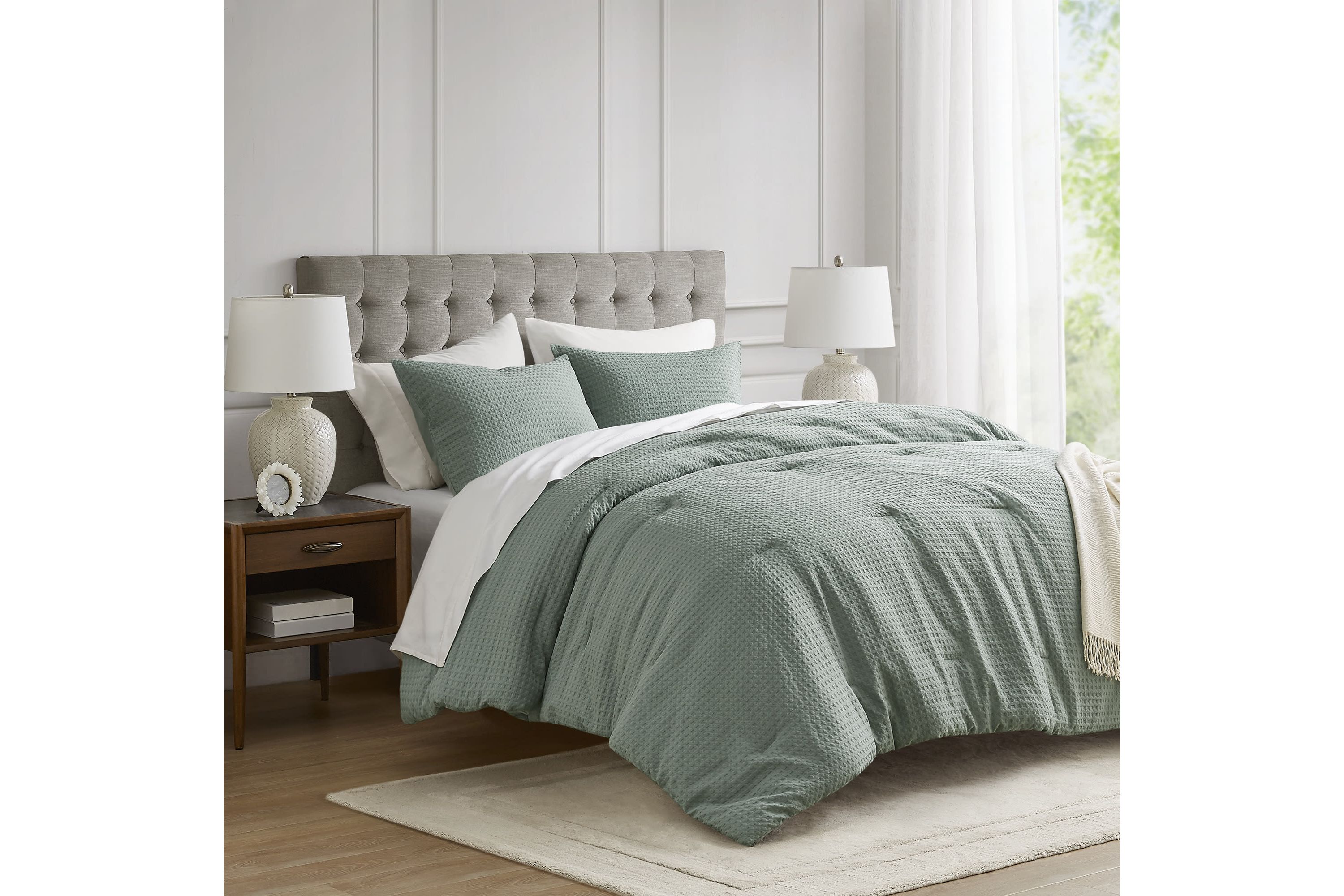 Mina Waffle Weave Textured Comforter Set