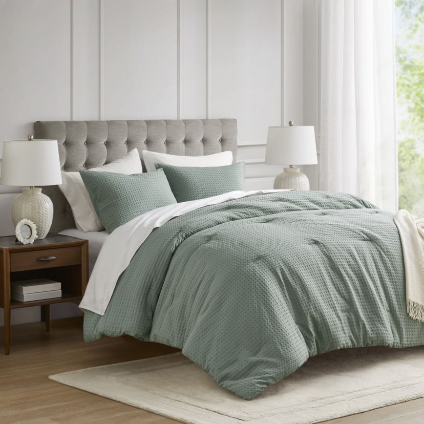 Mina Waffle Weave Textured Comforter Set