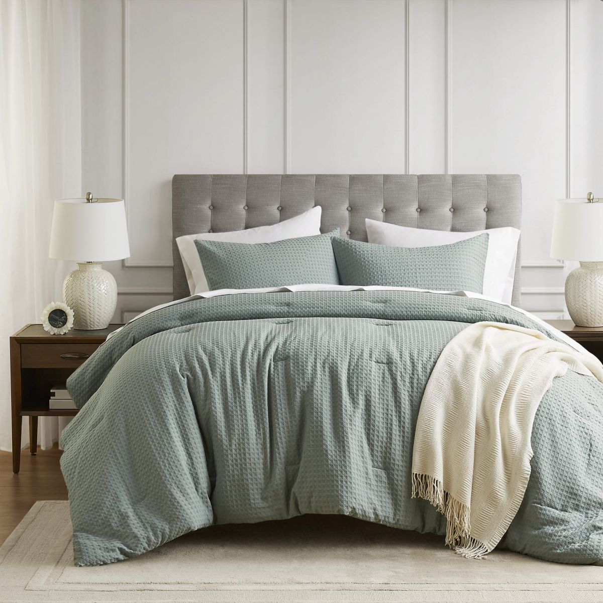 Mina Waffle Weave Textured Comforter Set