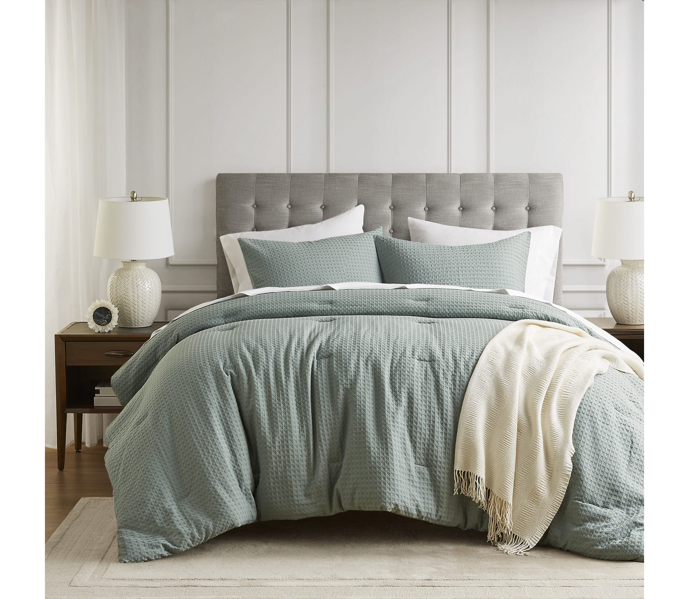 Mina Waffle Weave Textured Comforter Set
