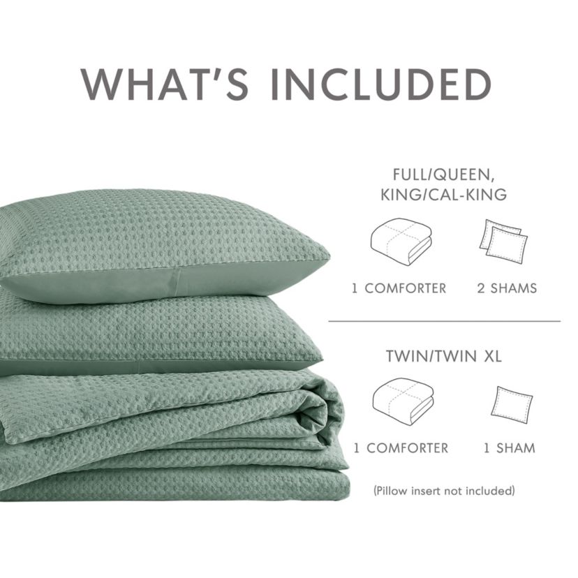 Mina Waffle Weave Textured Comforter Set