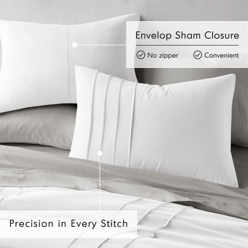 Porter Soft Washed Pleated Duvet Cover Set