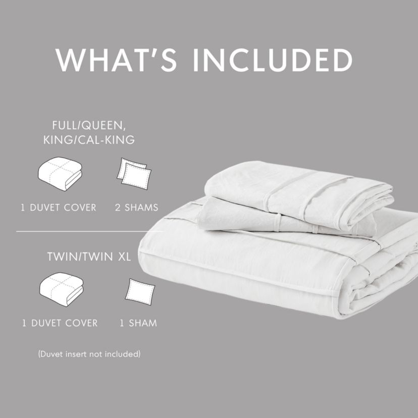 Porter Soft Washed Pleated Duvet Cover Set