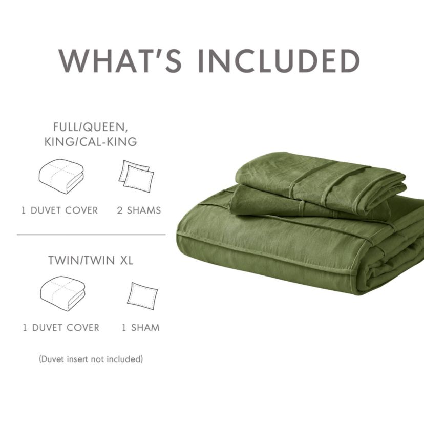 Porter Soft Washed Pleated Duvet Cover Set