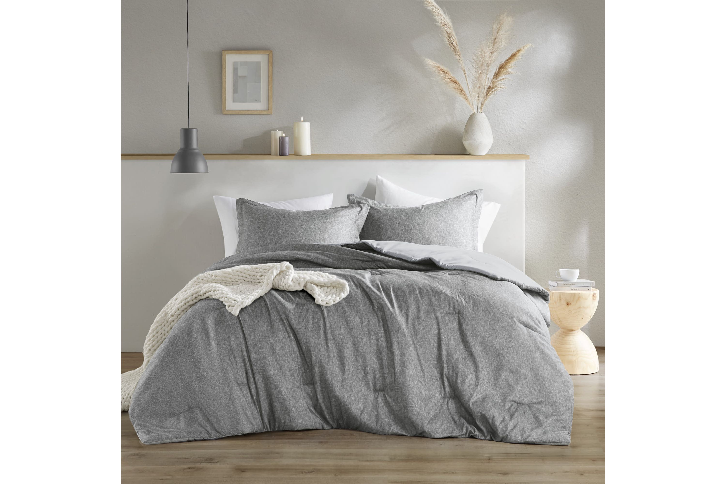 Camden Chambray Print Solid Comforter Set