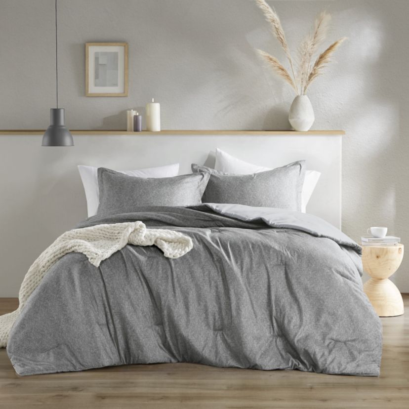 Camden Chambray Print Solid Comforter Set