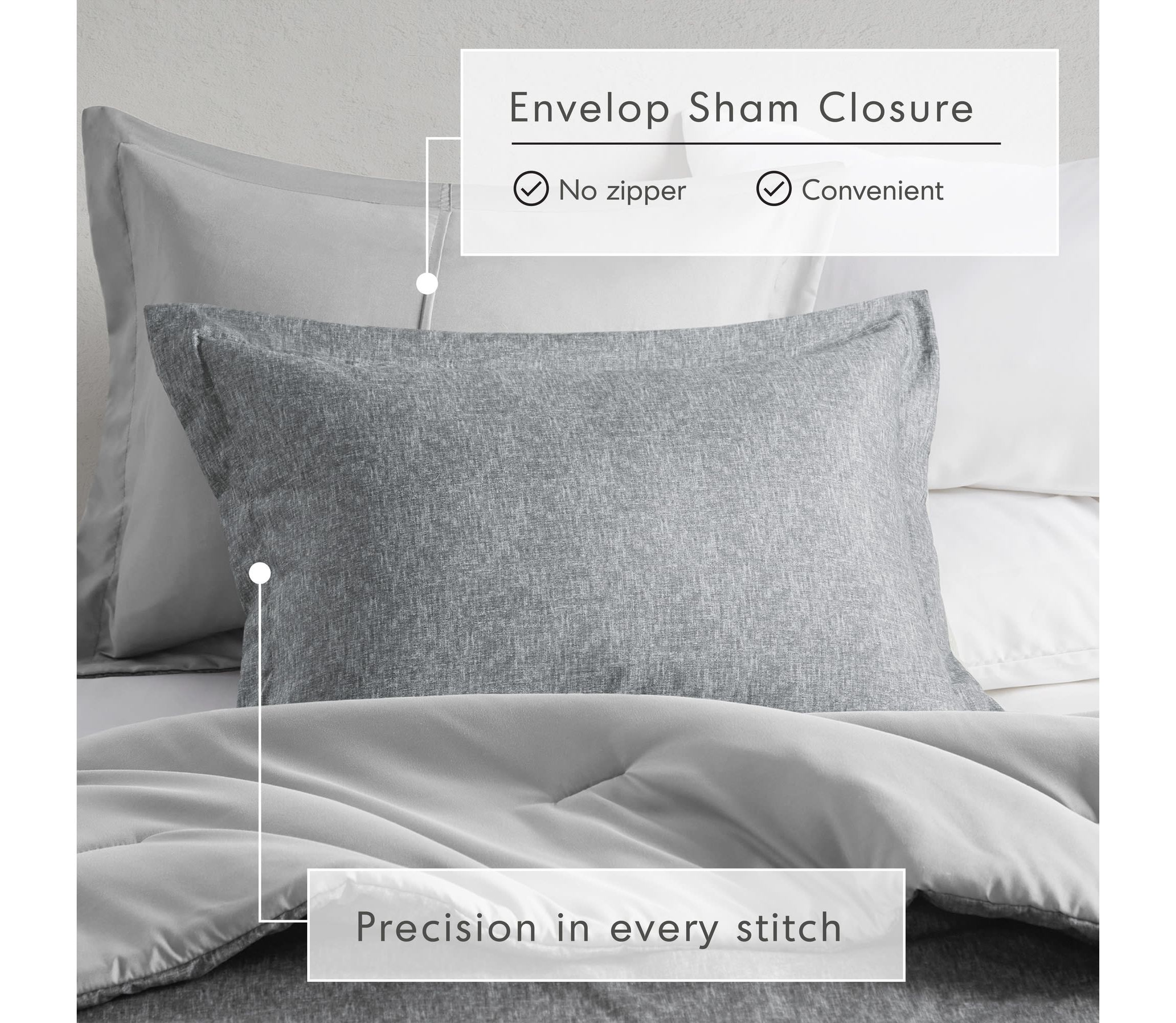 Camden Chambray Print Solid Comforter Set