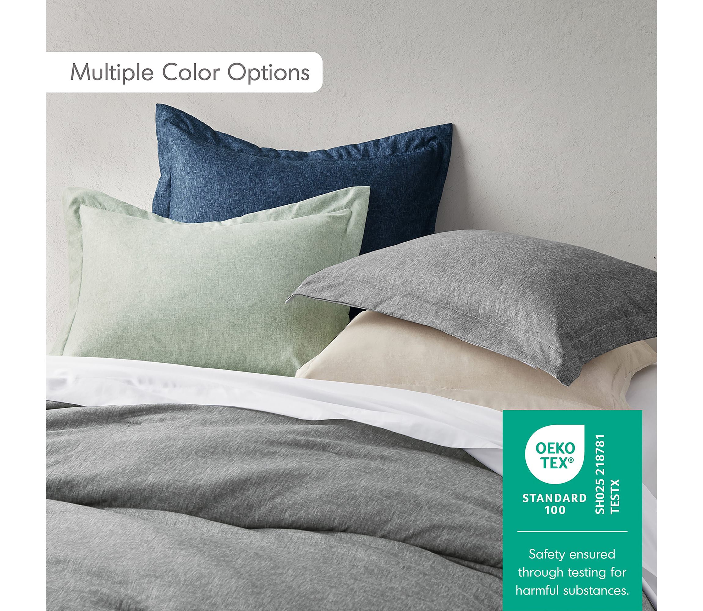 Camden Chambray Print Solid Comforter Set