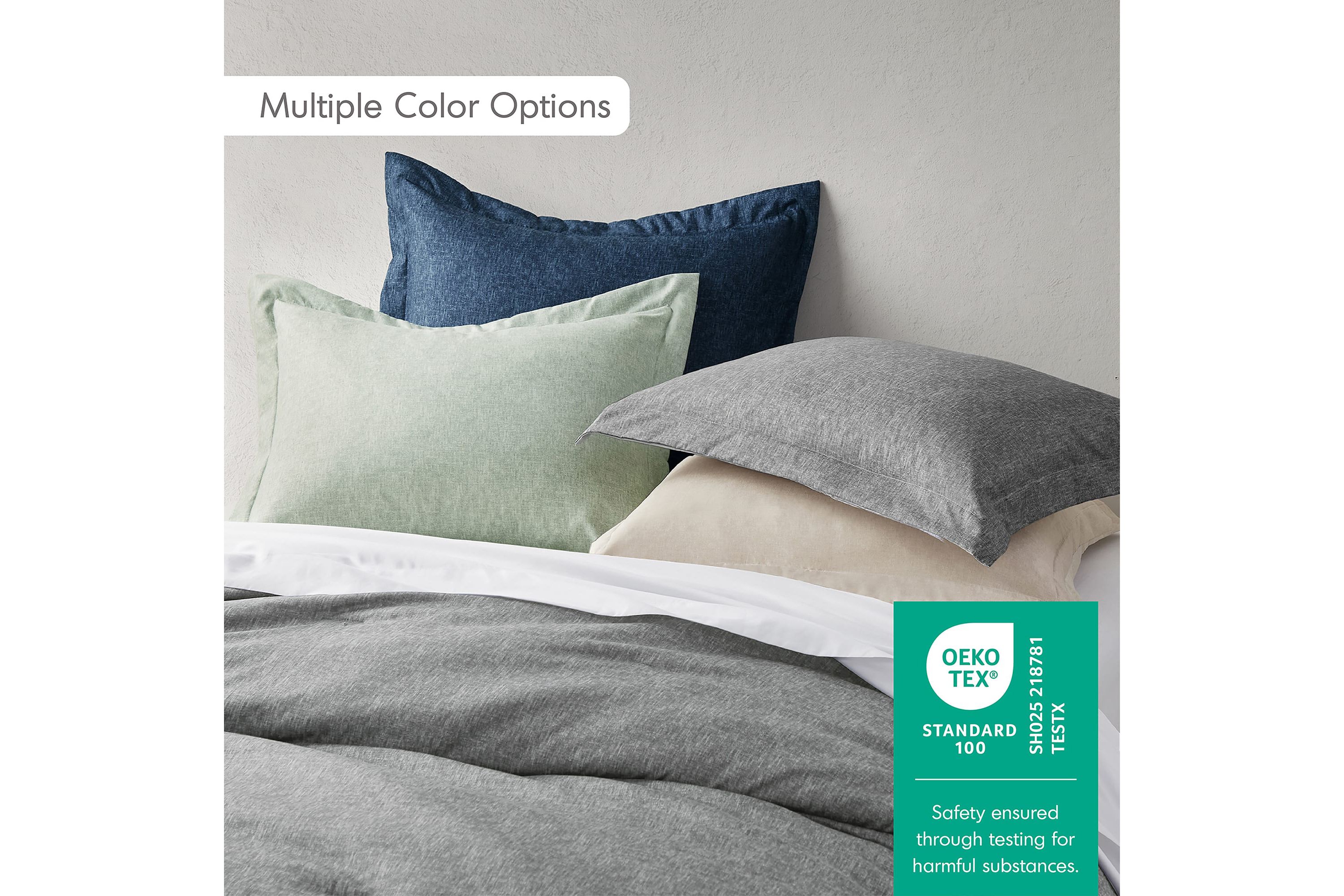 Camden Chambray Print Solid Comforter Set