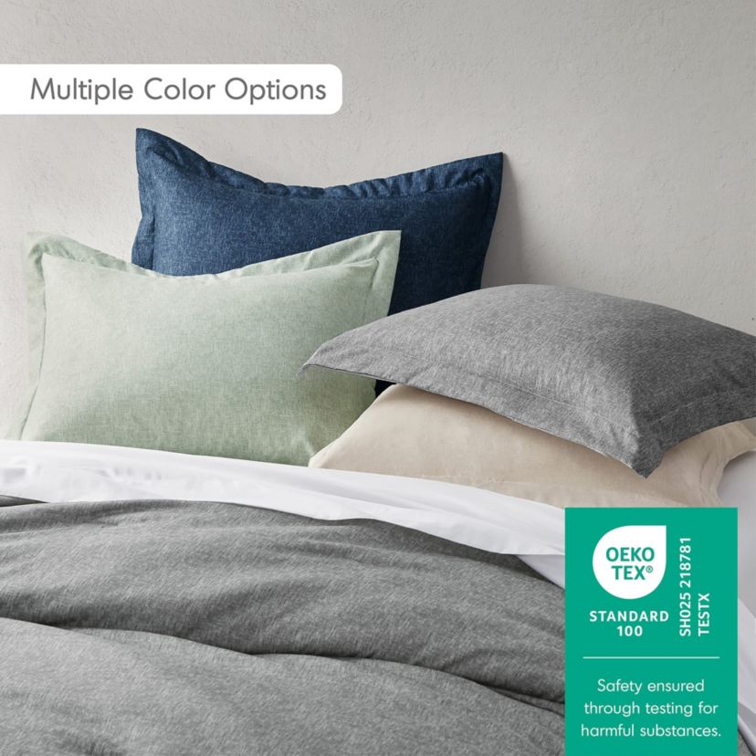 Camden Chambray Print Solid Comforter Set