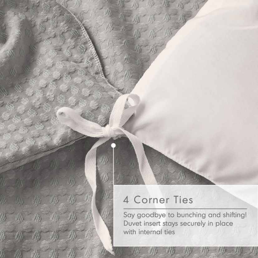 Mina Waffle Weave Textured Duvet Cover Set