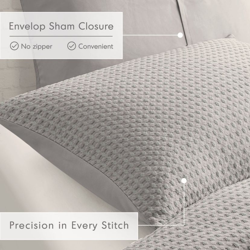 Mina Waffle Weave Textured Duvet Cover Set