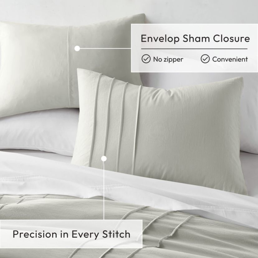 Porter Soft Washed Pleated Comforter Set