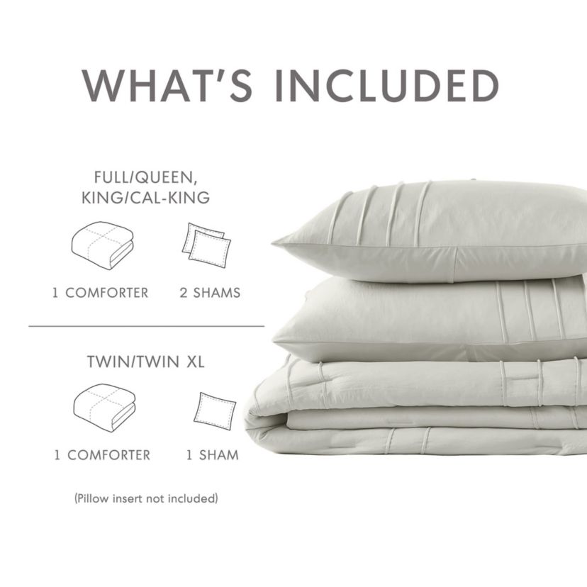 Porter Soft Washed Pleated Comforter Set