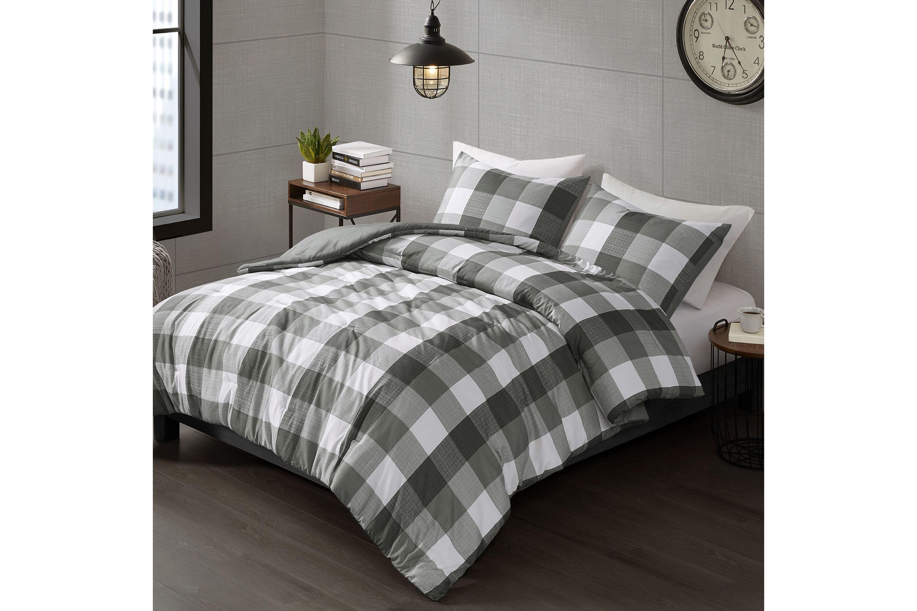 Jonah Plaid Check Printed Comforter Set