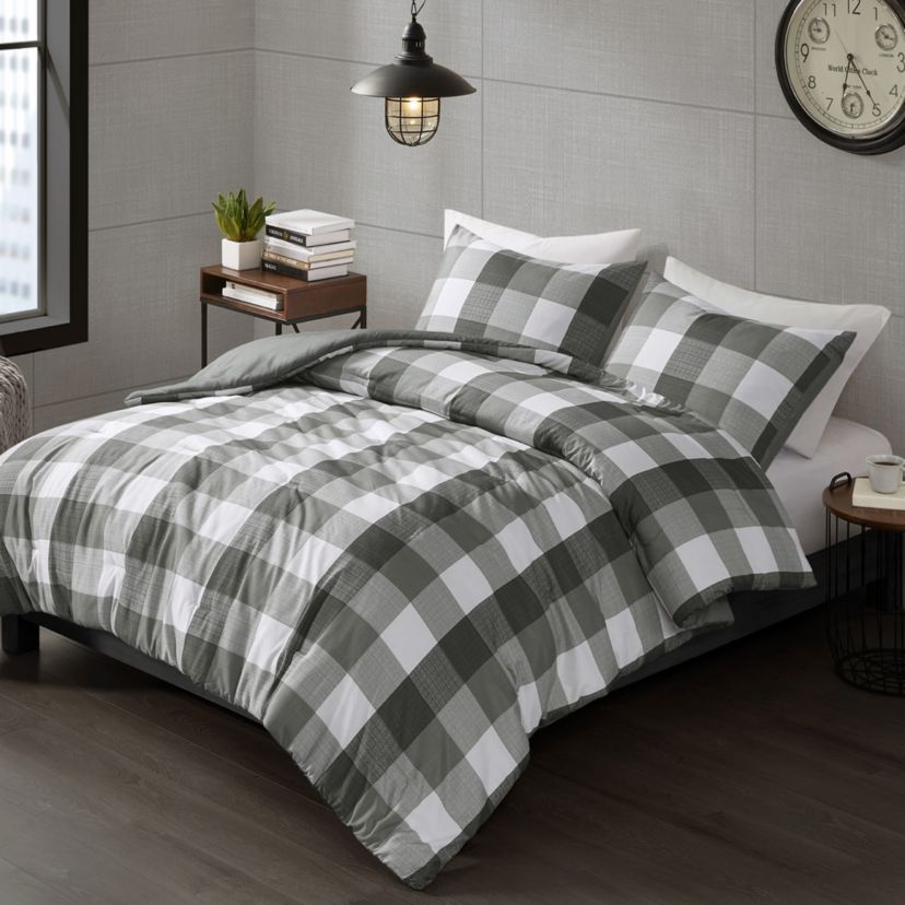 Jonah Plaid Check Printed Comforter Set