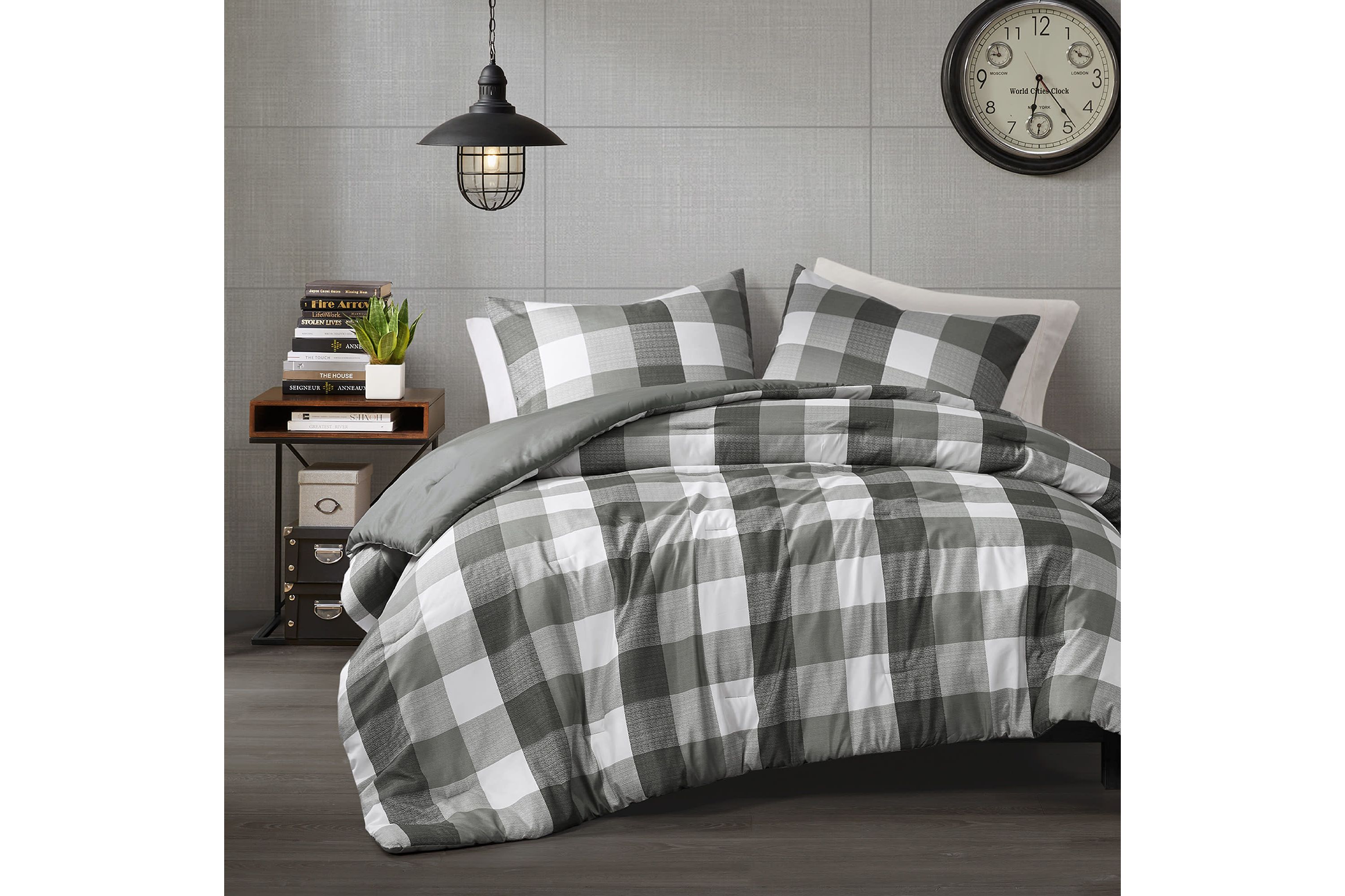Jonah Plaid Check Printed Comforter Set