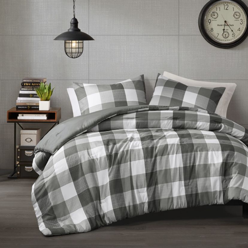Jonah Plaid Check Printed Comforter Set