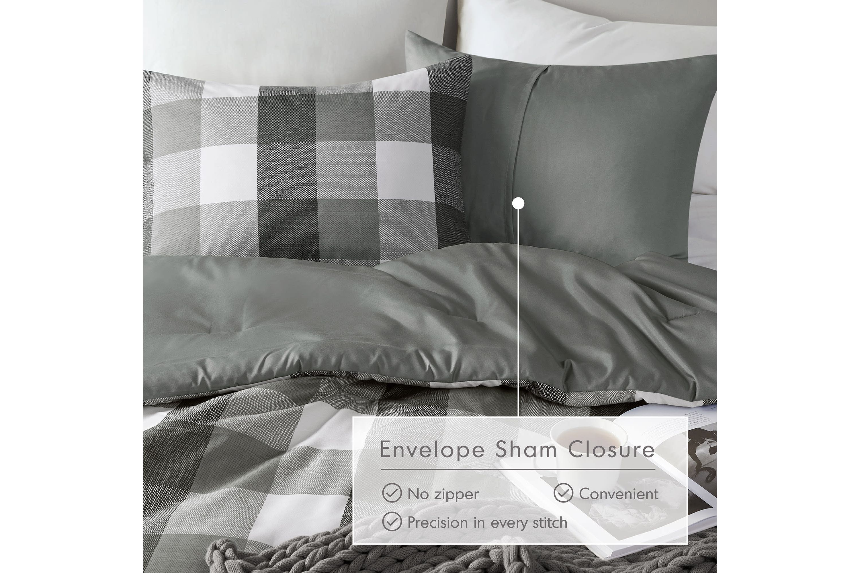 Jonah Plaid Check Printed Comforter Set