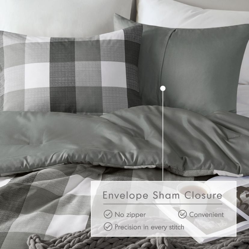 Jonah Plaid Check Printed Comforter Set