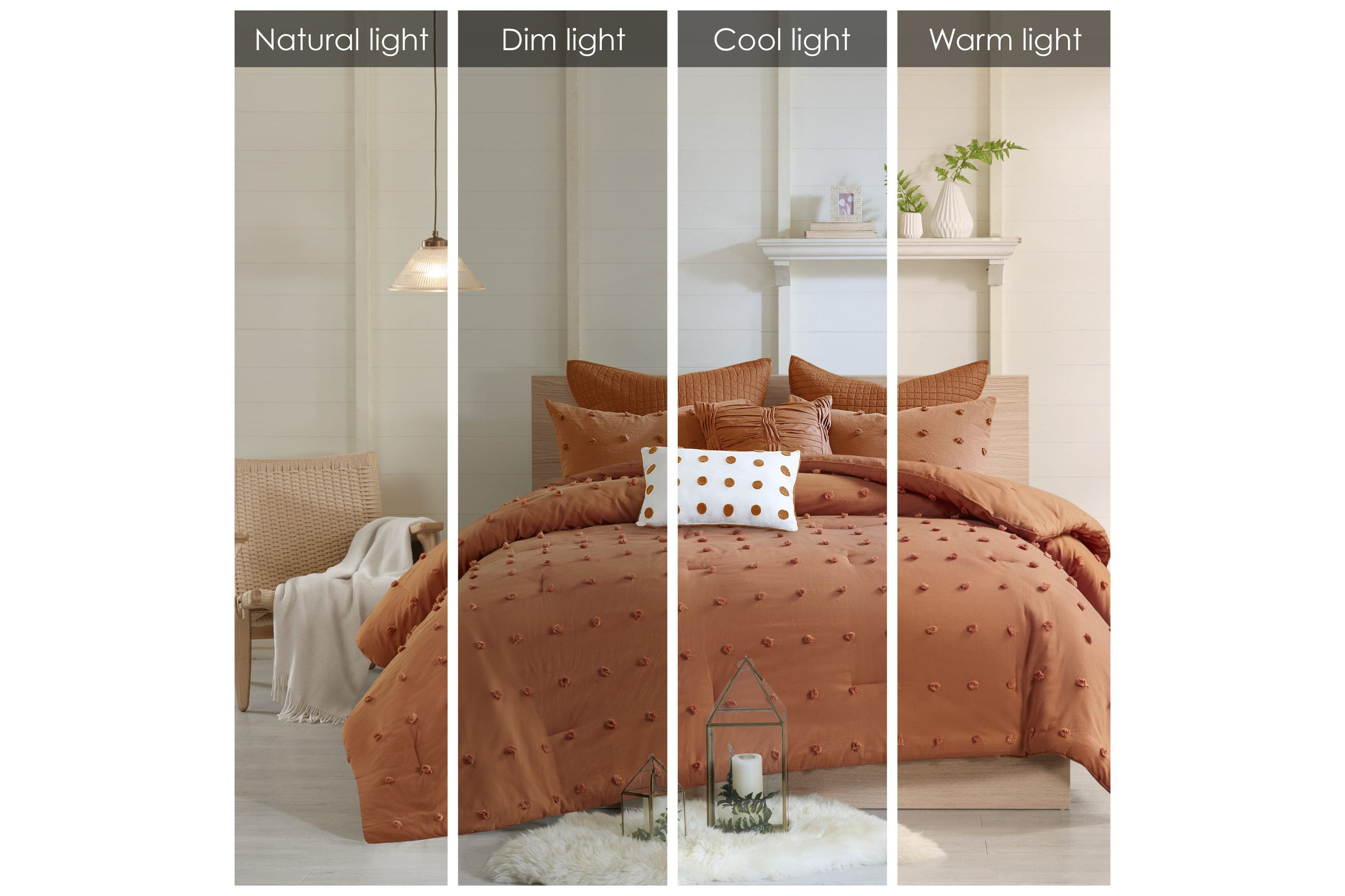 Brooklyn Cotton Jacquard Comforter Set with Euro Shams and Throw Pillows