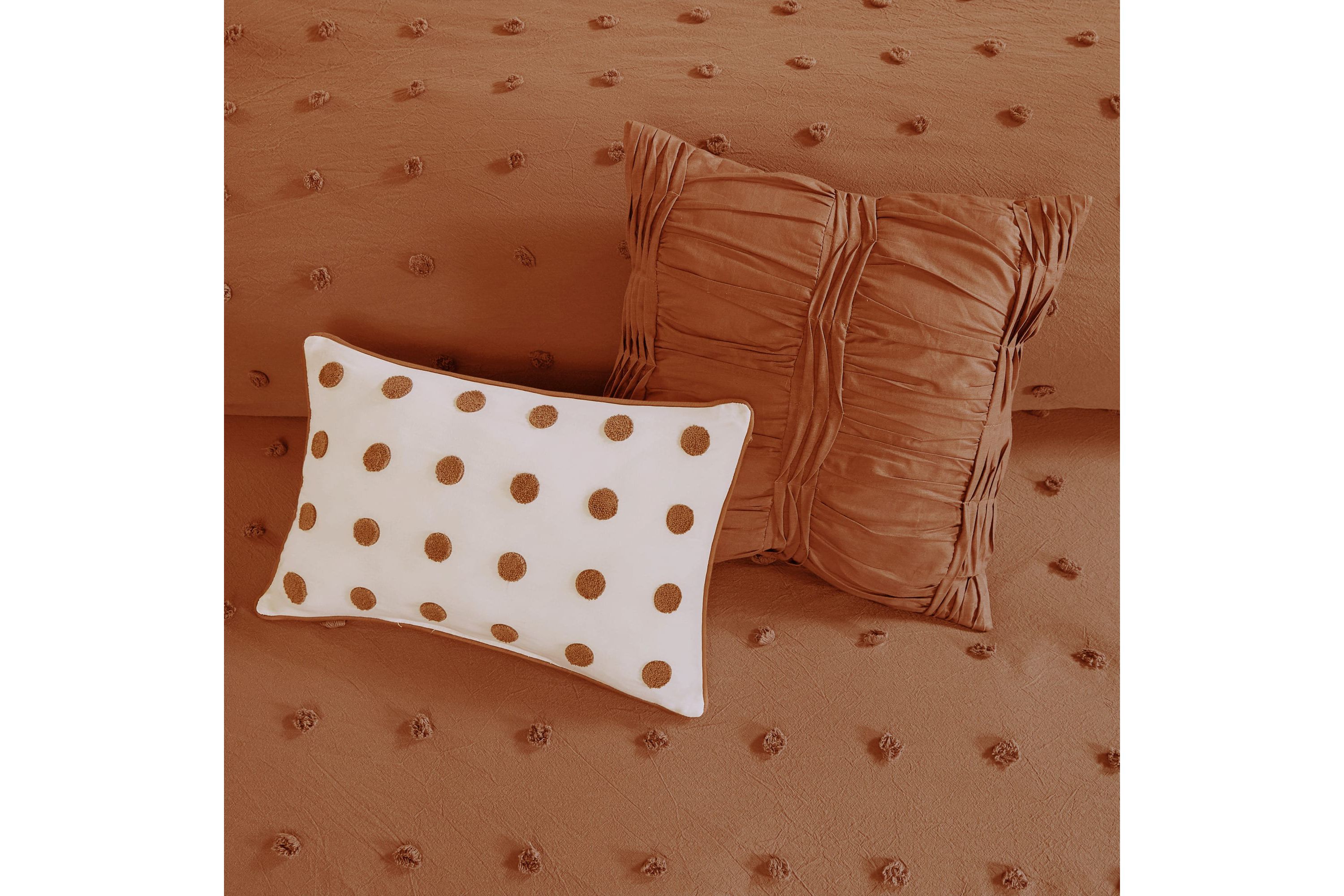 Brooklyn Cotton Jacquard Comforter Set with Euro Shams and Throw Pillows