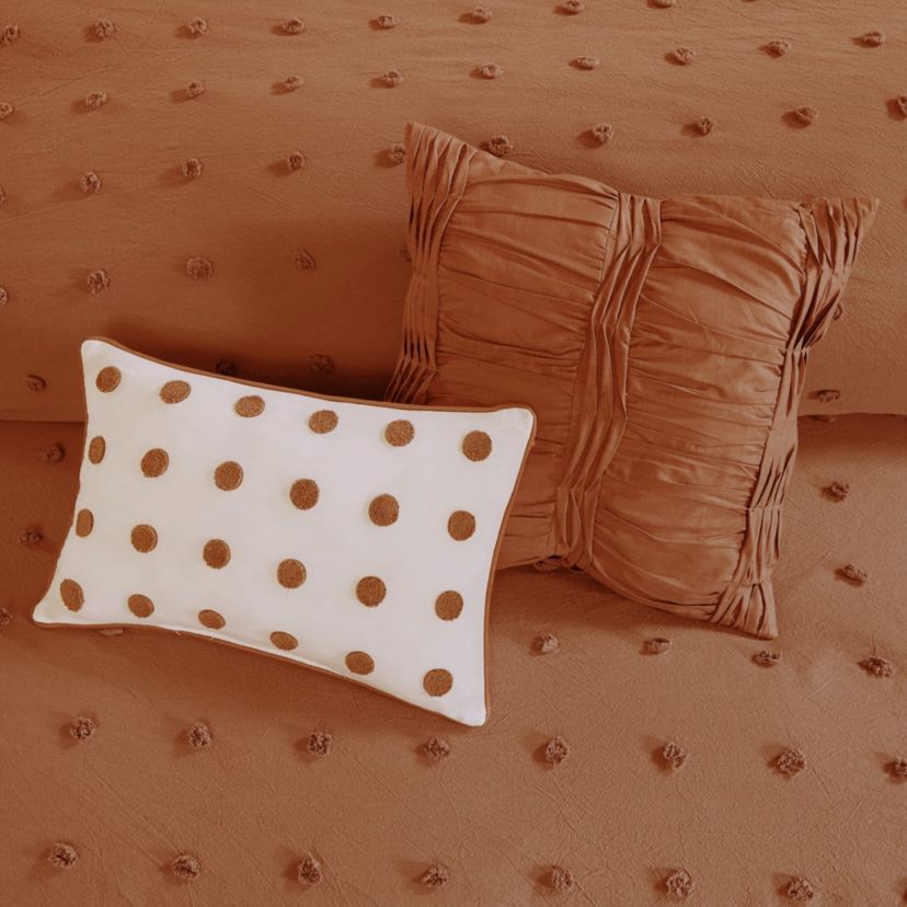 Brooklyn Cotton Jacquard Comforter Set with Euro Shams and Throw Pillows