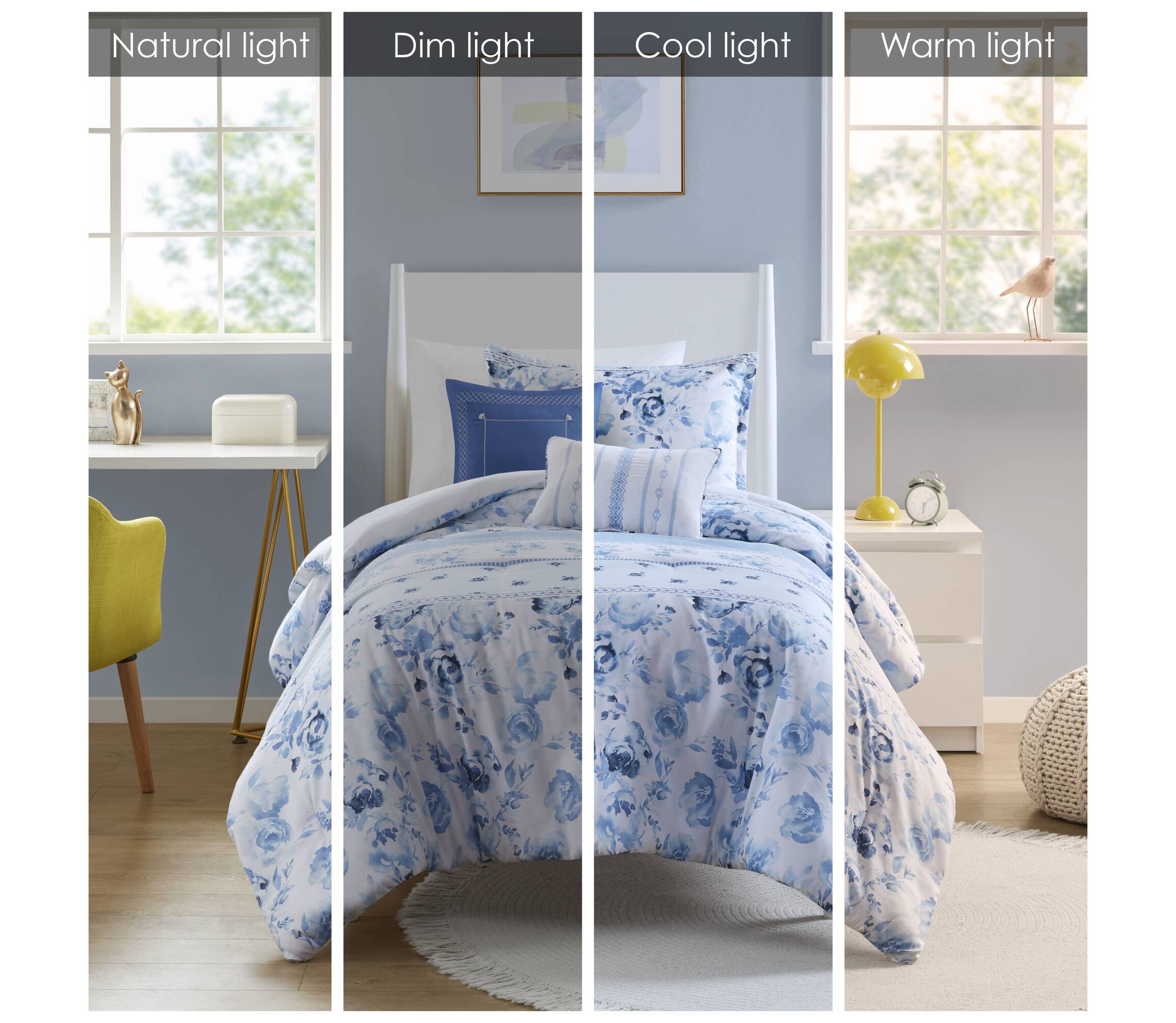 Christa Floral Striped Comforter Set