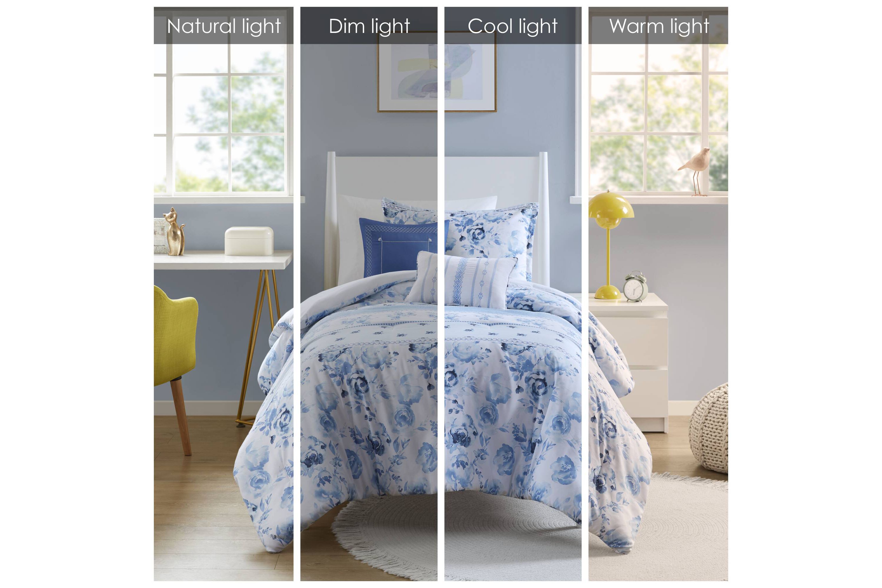 Christa Floral Striped Comforter Set