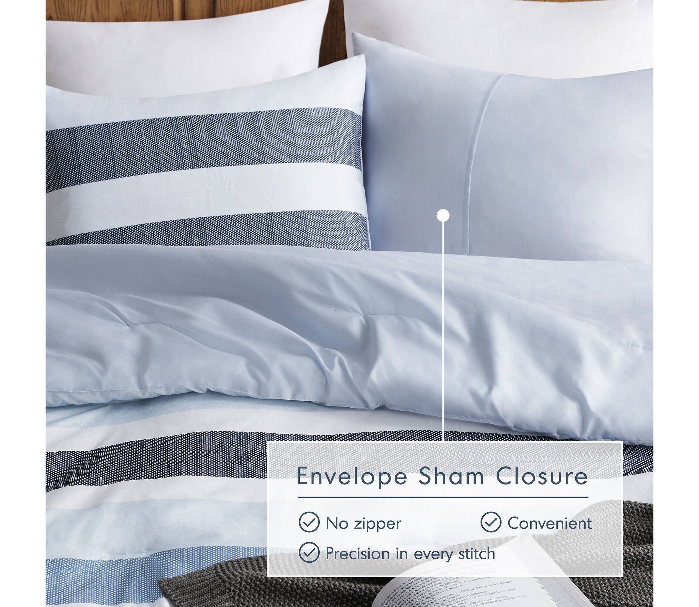 Blake Stripe Textured Print Comforter Set