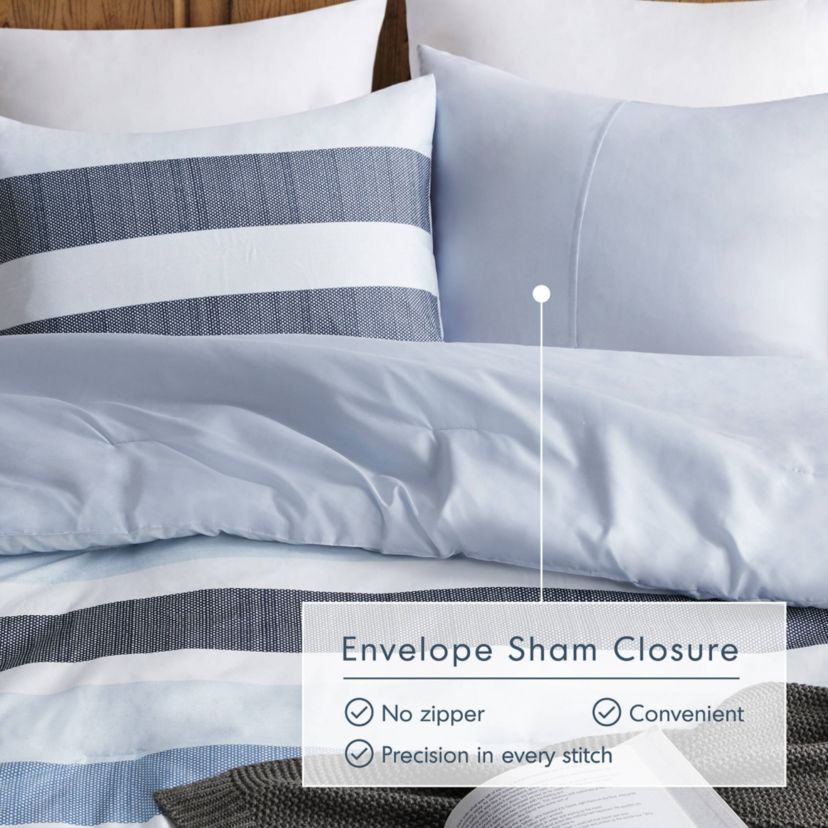 Blake Stripe Textured Print Comforter Set