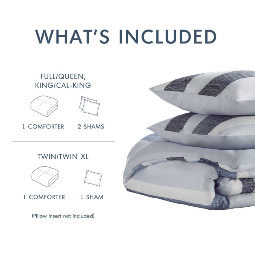 Blake Stripe Textured Print Comforter Set