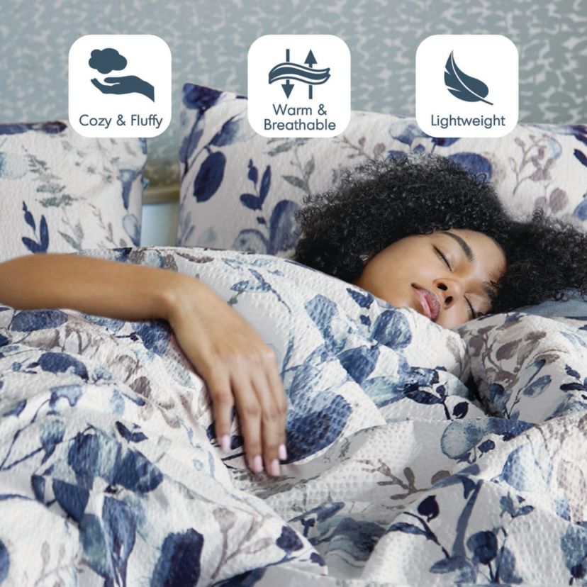 Gabby Reversible Floral Botanical Seersucker Comforter Set