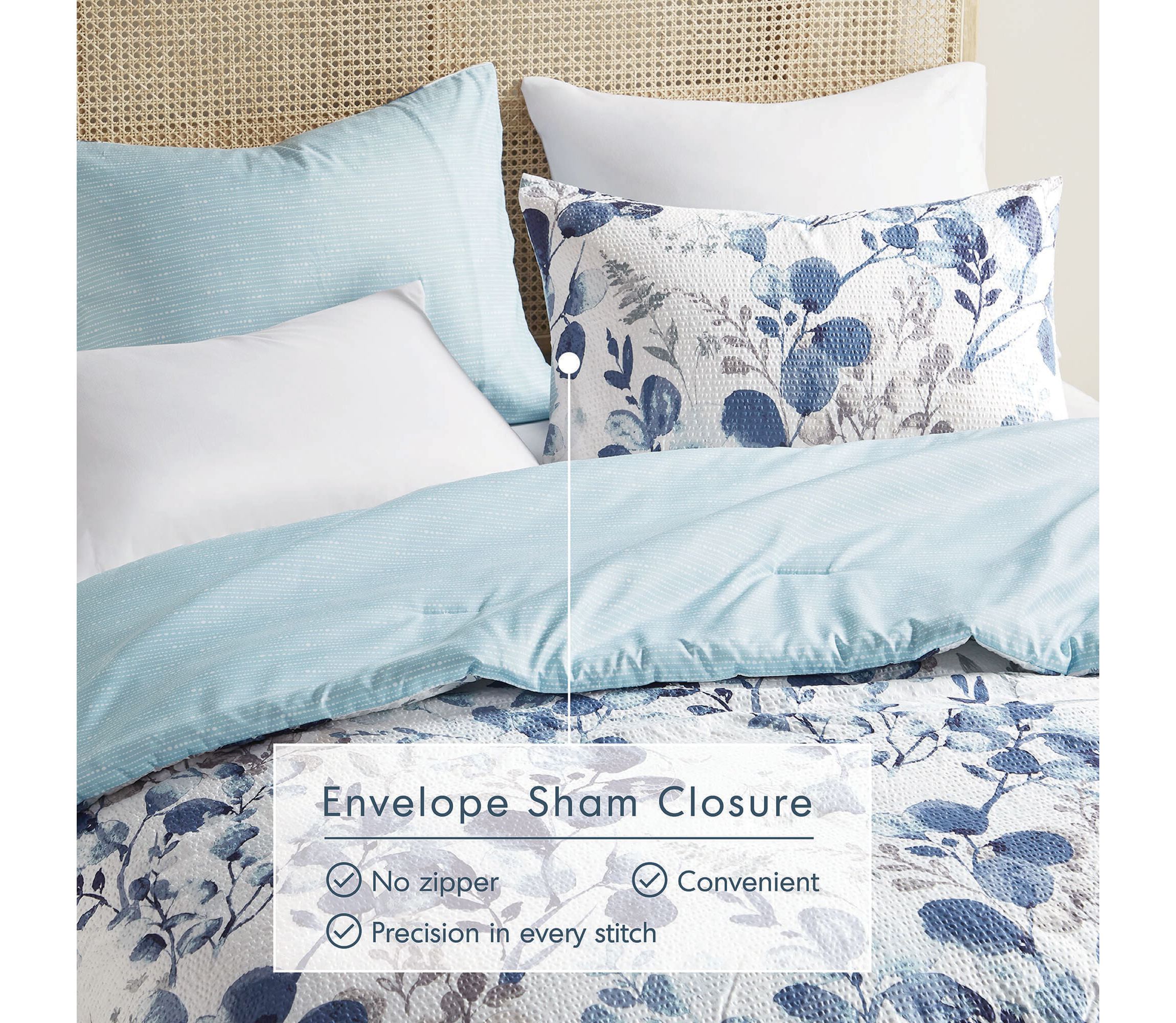 Gabby Reversible Floral Botanical Seersucker Comforter Set