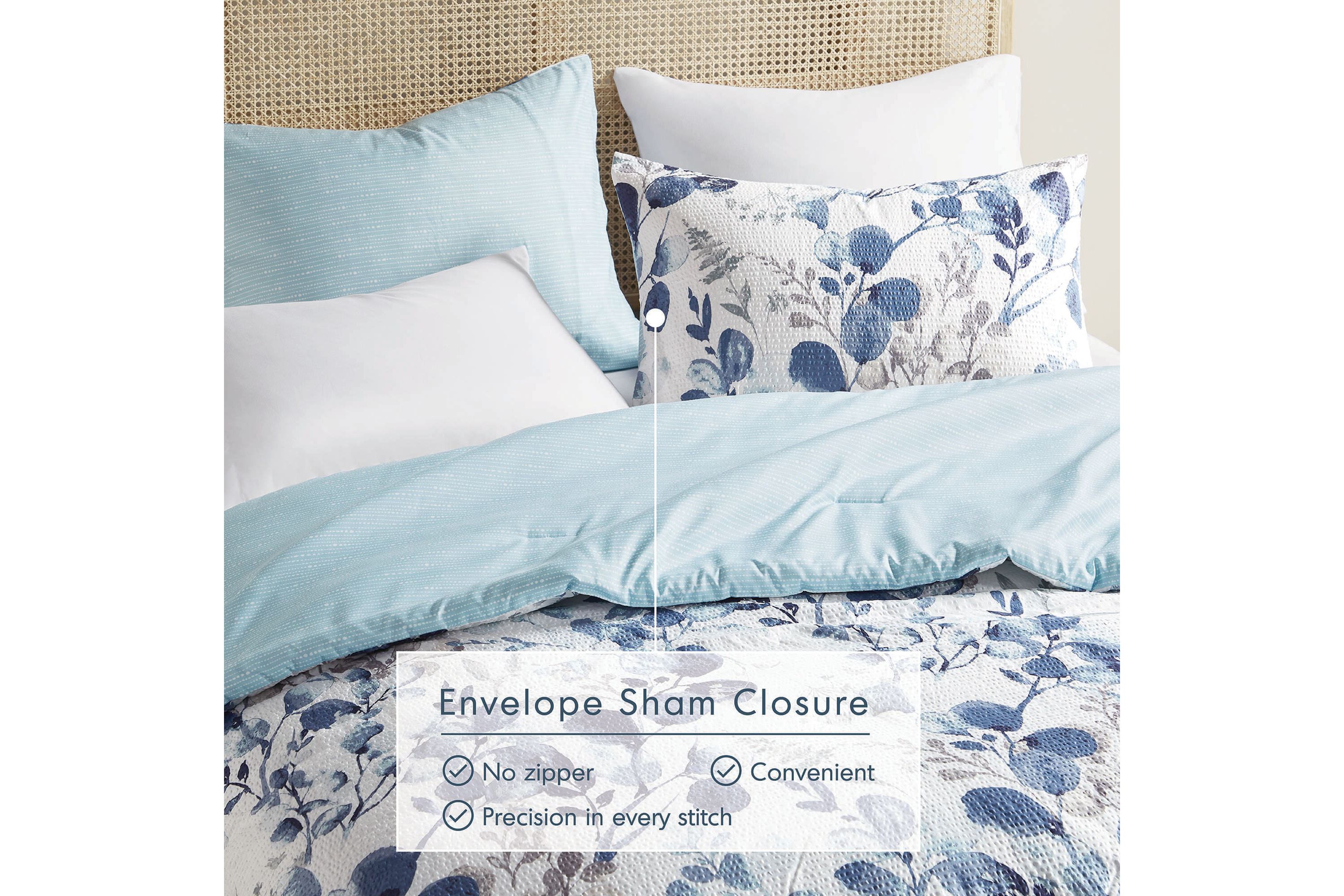 Gabby Reversible Floral Botanical Seersucker Comforter Set