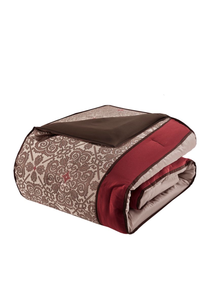 Madison Park Essentials Delaney 24-Piece Complete Comforter Set - Red