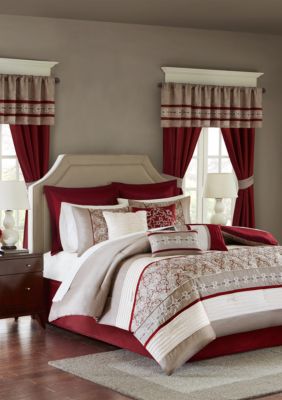 Madison Park Essentials Jelena 24-Piece Complete Comforter Set - Red