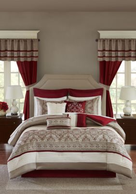 Madison Park Essentials Jelena 24-Piece Complete Comforter Set - Red