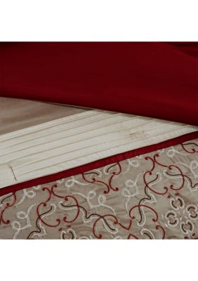 Madison Park Essentials Jelena 24-Piece Complete Comforter Set - Red
