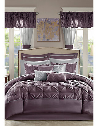 Madison Park Essentials 24 Piece Room in a Bag Comforter Collection Plum Purple for sale online 